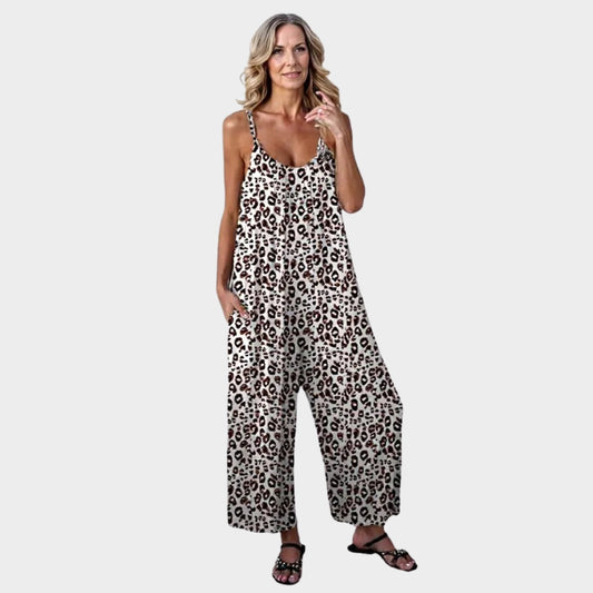 Serena | Women's Leopard Print Dress Jumpsuit | Wide Leg