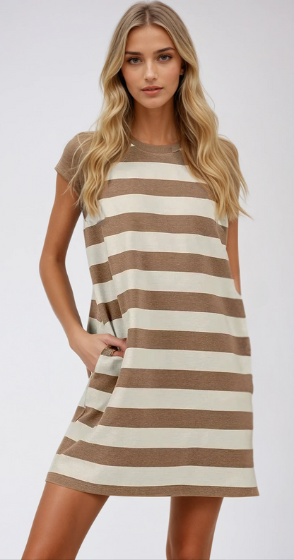 Emma | Women's Casual Striped Summer Dress | Mini