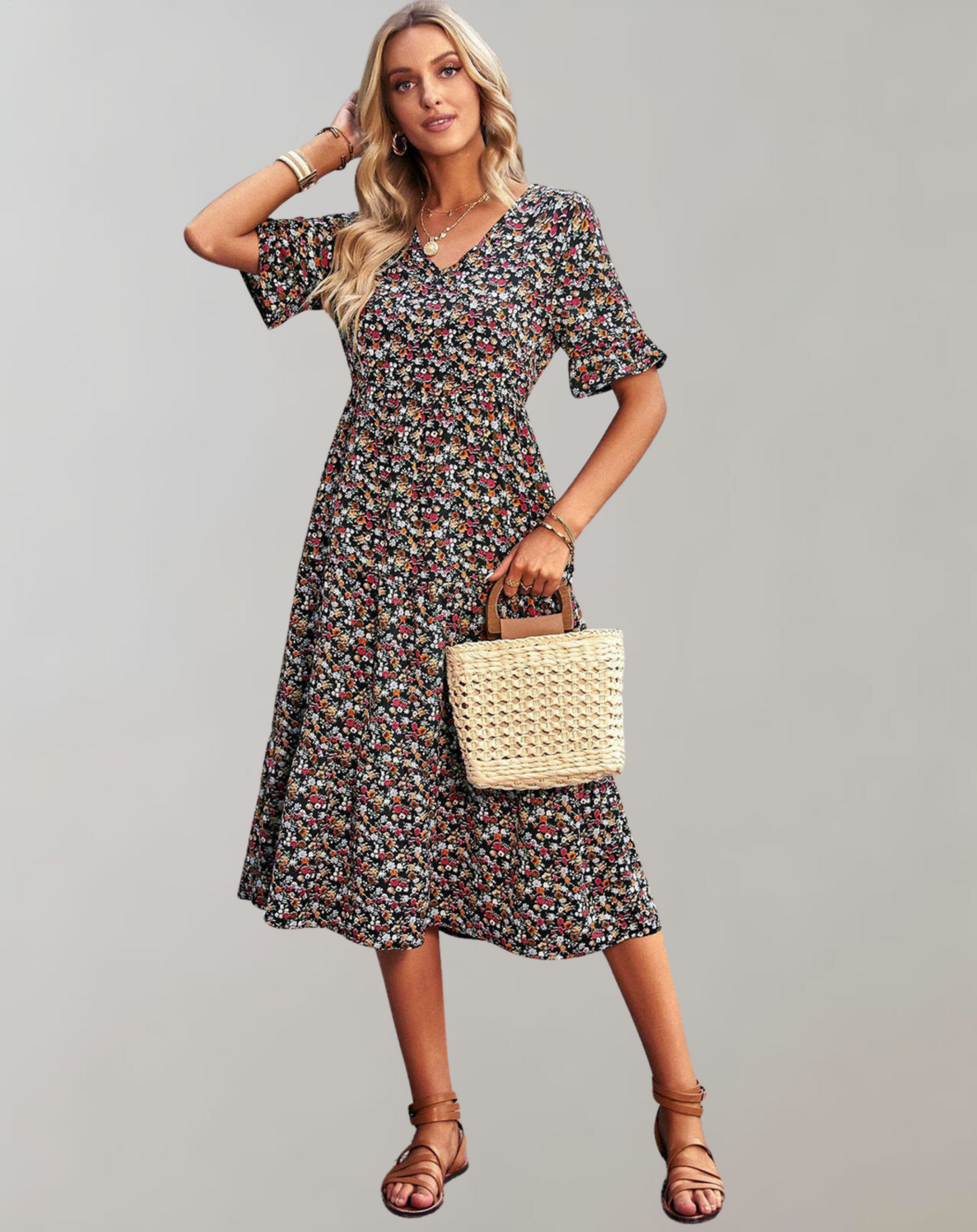 Chloe | Women's Floral Summer Dress | Midi