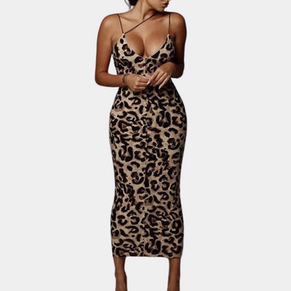 Isabella | Women's Sexy Leopard Print Party Dress | Maxi