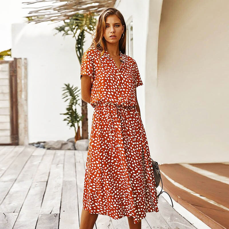 Savannah | Women's Polka Dot Summer Dress | Midi