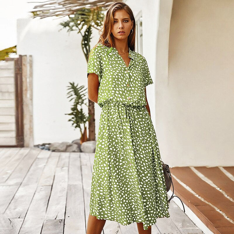 Savannah | Women's Polka Dot Summer Dress | Midi