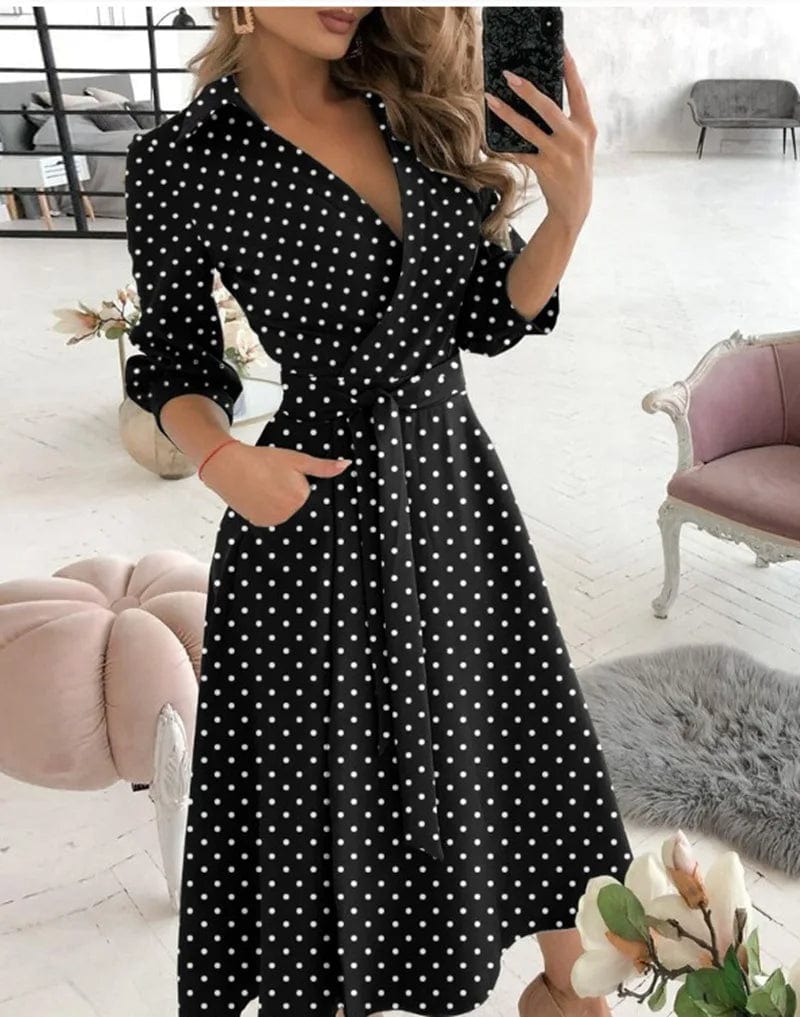 Lena | Women's Polka Dot Party Dress | Midi