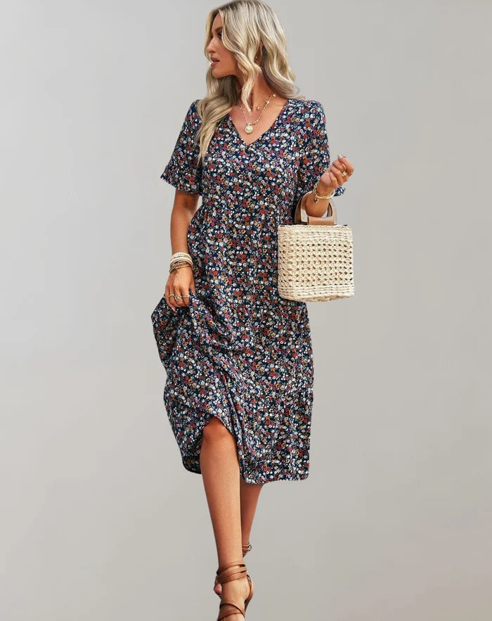 Chloe | Women's Floral Summer Dress | Midi